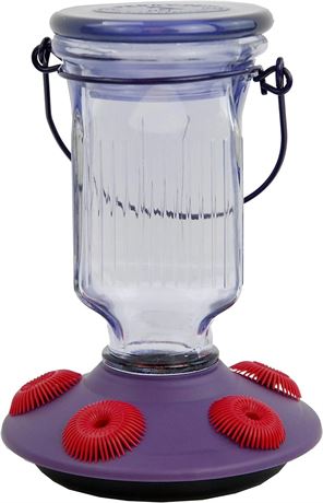 Perky-Pet 684019 Lavender Field Top-Fill Glass Hummingbird Feeder, Purple