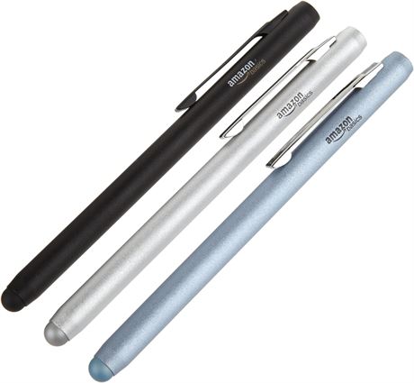 Basics 3-Pack Executive Stylus for Touchscreen Devices Including Kindle Fire