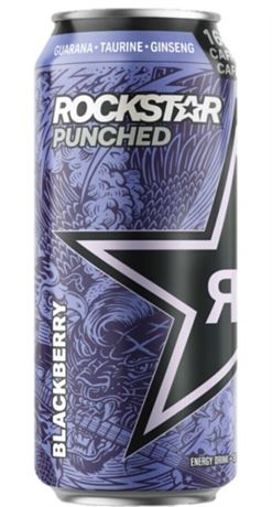 12 Cans Of Rockstar Punched Blackberry Energy Drink 16 oz Each