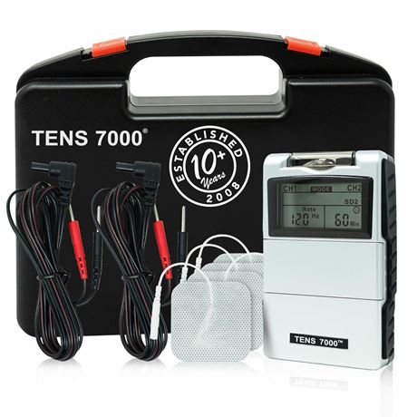 TENS 7000 Digital TENS Machine with Accessories - TENS Unit Stimulator for Back