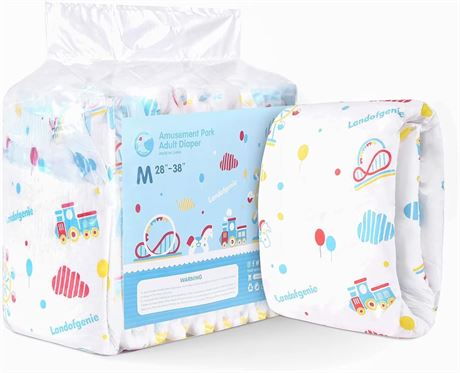 MED Landofgenie Diapers Adult Printed Diaper Diapers Panties Adult Baby Diaper