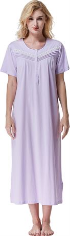 MED - Keyocean Summer Women Nightgowns, Soft Comfortable 100% Cotton Lightweight