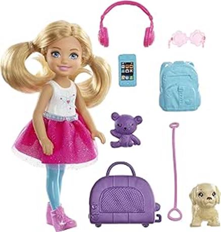 Barbie Dreamhouse Adventures Doll & Accessories, Travel Set with Blonde Chelsea