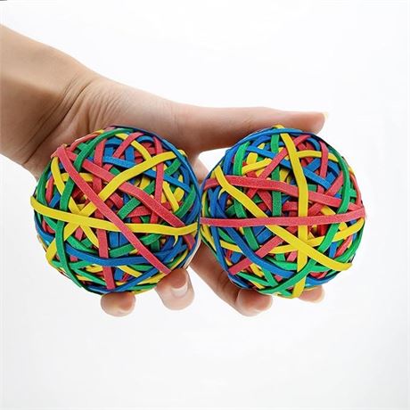 Assorted Color Rubber Band Ball (135 gm x 2) (>195 rubber bands per ball), 2 PCs
