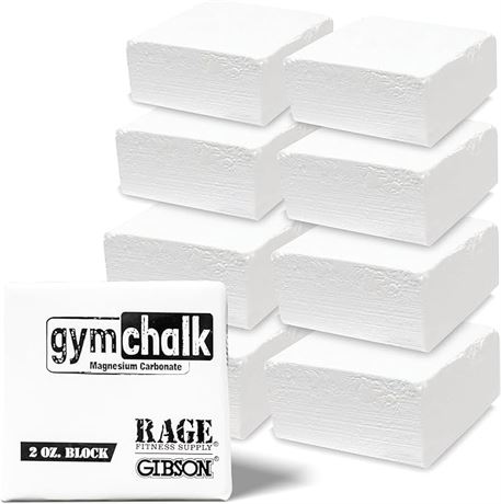 8 Rage Fitness Gym Chalk, Magnesium Carbonate Athletic Chalk for Excellent Grip