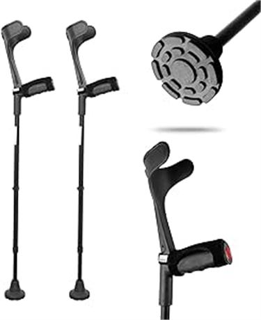 KMINA - Crutches Adults (x2 Units, Open Cuff), Forearm Crutches Adult