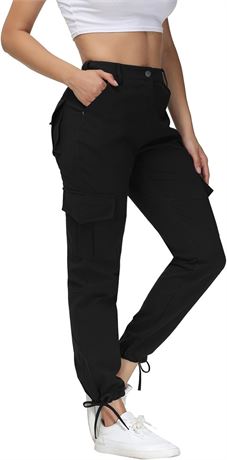 LRG - Dafensi Cargo Pants Women Elastic Waist Casual Relaxed Fit Jogger Pants