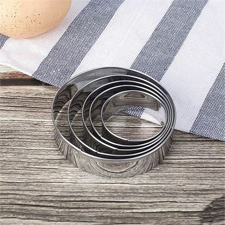 Round Cookie Cutters YESBAY 5 Pieces/Set Stainless Steel Rustproof Circle