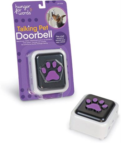 Hunger For Words Talking Pet Doorbell - Recordable Doorbell for Dogs