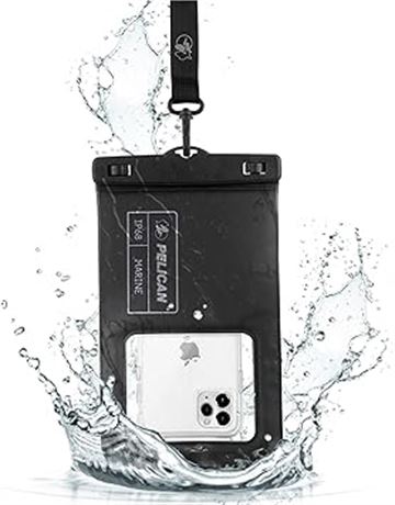Black XL Pelican Marine - IP68 Waterproof Phone Pouch/Case - Floating Waterproo