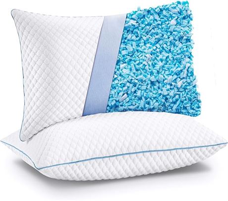 VVZ Cooling Shredded Memory Foam Pillows Standard 2 Pack