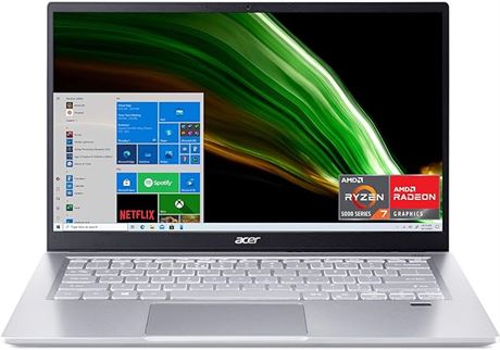 Acer Swift 3 Thin and Light, 14" FHD IPS Screen, R7 5700U, 8GB RAM. 512GB SSD,
