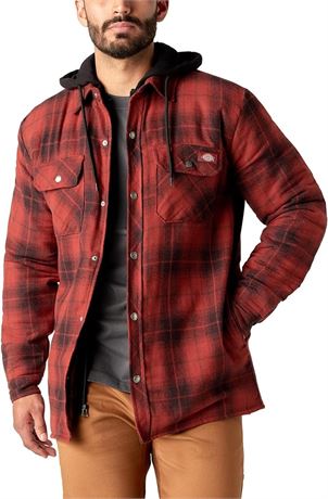 SIZE XL - Dickies Men's Water Repellent Flannel Hooded Shirt Jacket