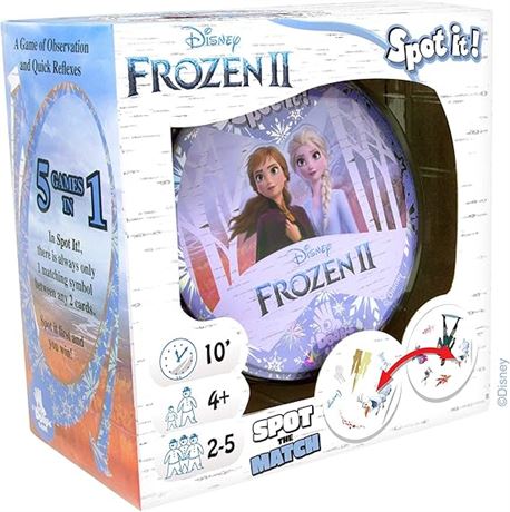 Spot It! Frozen 2 - Lightning-Fast Observational Game with Beloved Frozen Charc