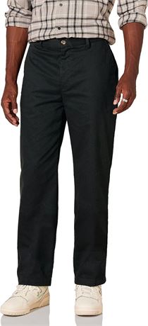 33Wx34L  Essentials Men's Classic-Fit Wrinkle-Resistant Flat-Front Chino Pant
