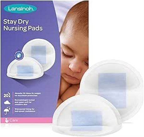 Count Lansinoh Stay Dry Disposable Nursing Pads, Soft and Super Absorbent