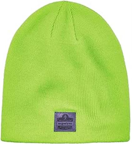 O/S Ergodyne Standard Rib Knit Winter Hat, Lime