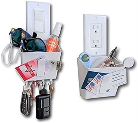 The No Screwups Wall Organizer and Key Hook (White, 1-Pack)