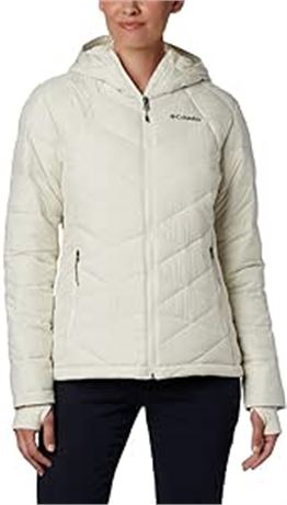 SMALL - Columbia womens Heavenly Hooded Jacket, Chalk