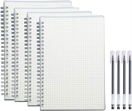 5.5 x 8 inch 4 Pack Graph Paper Notebook, A5 Grid