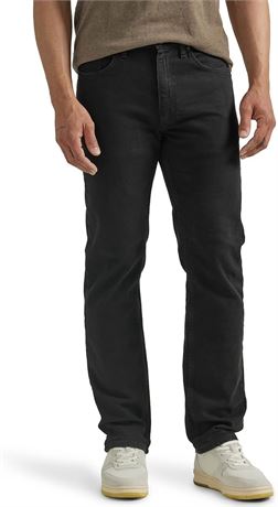 42W x 32L Wrangler Men's Free-to-Stretch Regular Fit Jean, Black
