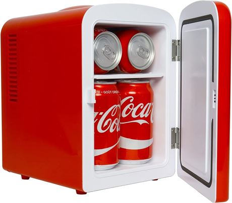 Coca-Cola Classic Red Portable 6 Can Thermoelectric Mini Fridge