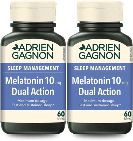 Adrien Gagnon - Melatonin 10 mg - 60 Count, 2 Pack Bundle