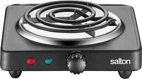 Salton Single Coil Portable Electric Cooktop with Large Burners, Variable Tempe