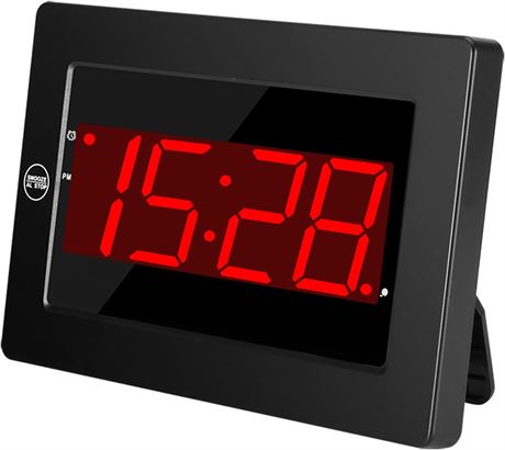 Timegyro Digital Wall Clock Battery Operated - LED Display Digital Alarm Clock