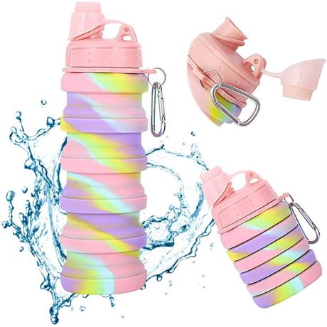 Collapsible Water Bottles 500ML Collapsible Water Bottle BPA Silicone Reusable