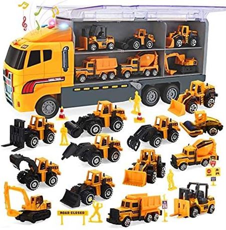 cute stone 25 in 1 Construction Vehicles Trucks Toy