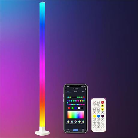 Floor Lamps, Corner Floor Lamp Smart RGB Corner Lamp with App and Remote Control