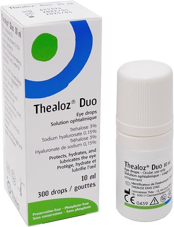 10 ml (300 Drops) Thealoz Duo Eye Drops - Clinically Proven Formula for Dry Eyes