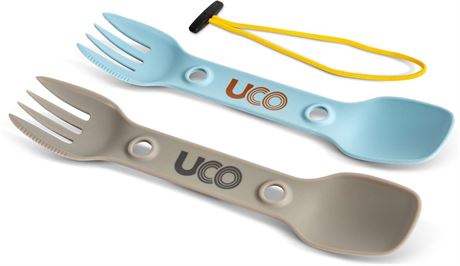 UCO Utility Spork Camping Spoon-Fork-Knife Utensil, 2 Pack