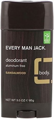 Every Man Jack Deodorant Stick Sandalwood, 85 Gram