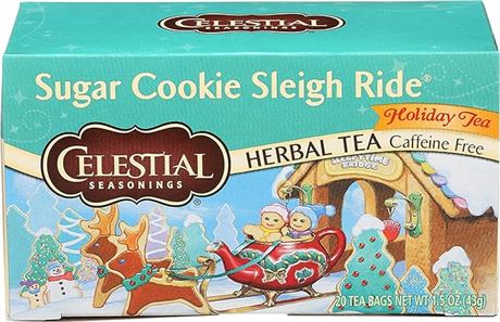 Celestial Seasonings Sugar Cookie Sleigh Ride Holiday Tea (Pack of 6), White