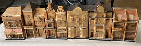 Bamboo Reed House Village Trinket Jewelry Boxes - set of 8