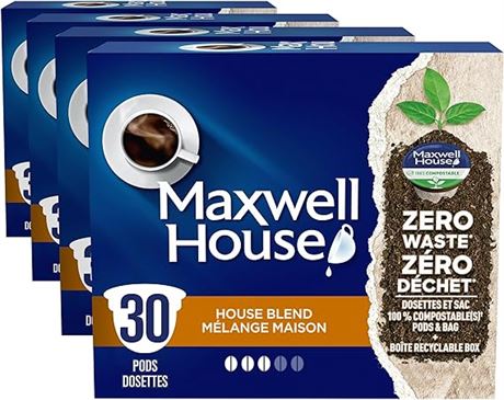 (4 Boxes of 30 Pods) Maxwell House House Blend Coffee