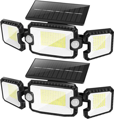 FLITI Brighter Solar Motion Lights Outdoor with 2 Motion Sensor, 305 LED