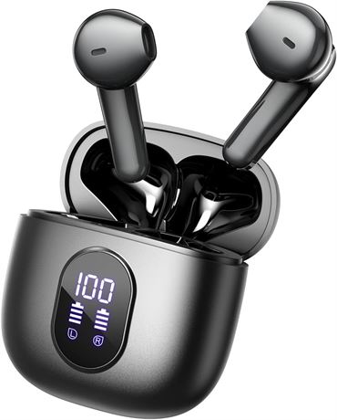 Wireless Earbuds,Bluetooth 5.3 Headphones HiFi Stereo, Black