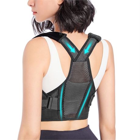 XL - Back Posture Corrector for Women & Men, Adjustable & Comfortable Back