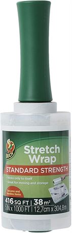 Duck Brand Stretch Wrap Roll, Clear, 5 inches by 1000 feet, 1 pack, 285849
