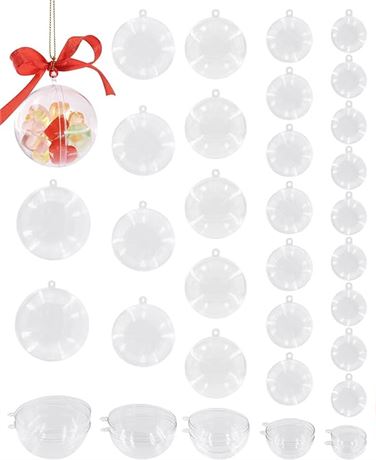 Round-4,5,6,7,8cm  Clear Plastic Round Fillable Balls Christmas Ornaments DIY