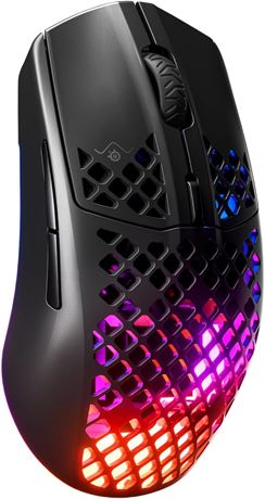 SteelSeries Aerox 3 Wireless - Holey RGB Gaming Mouse - Ultra-lightweight - Onyx