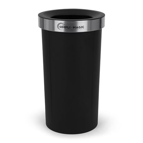 SIMPLI-MAGIC 60L Open Top Trash Can, Wastebasket, Round Open Top Trash Can