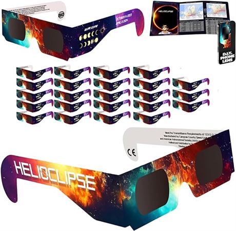 Helioclipse [25 Pack] Solar Eclipse Glasses 2024 - AAS Approved