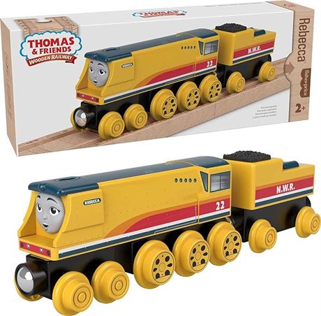Thomas & Friends Wooden Railway Toy Train Rebecca Push-Along Wood Engine & Coal