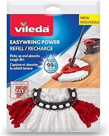 Vileda 2-in-1 EasyWring Power Mop Head Refill | Removes Tough Dirt and Grime