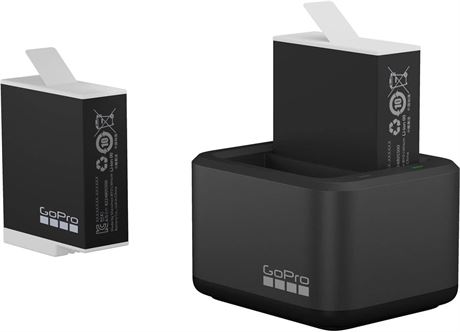 GoPro Dual Battery Charger + 2 Enduro Batteries (HERO12 to 9 Black)