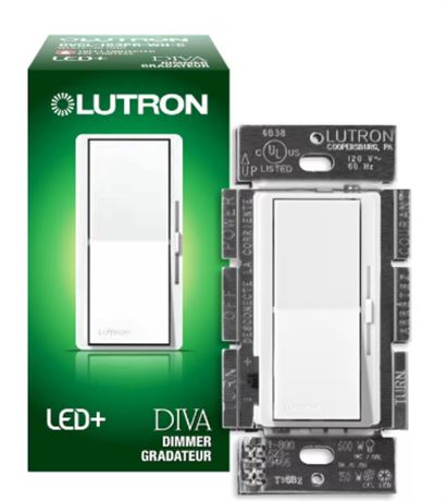 Lutron Diva LED+ Dimmer Switch for Dimmable LED/Halogen/Incandescent Bulbs,